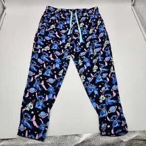 Disney Stitch Pajama Pants Sleepwear Women's Size Medium M Blue Pink Planets